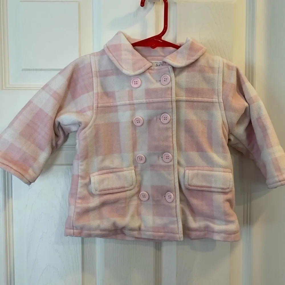 The Children’s Place Girls 12M Pink Plaid Coat